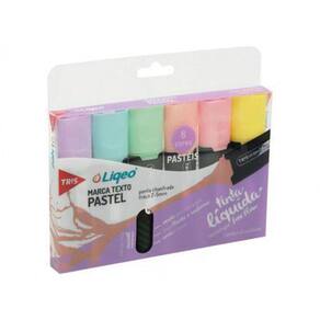 Marcador Texto Flat Tris Liqeo Cores Pasteis 6 Cores