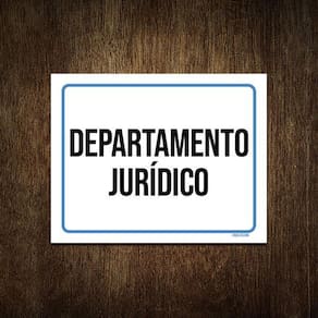 Placa Sinalização Ambiente Departamento Jurídico 27X35