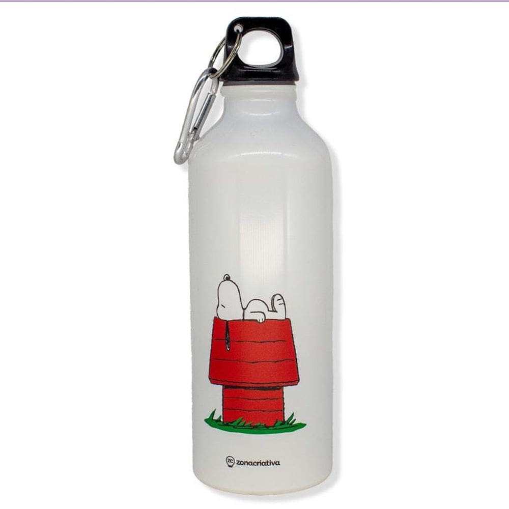 Garrafa De Aluminio 500 Ml C/ Mosquetao Snoopy Zona Critiva