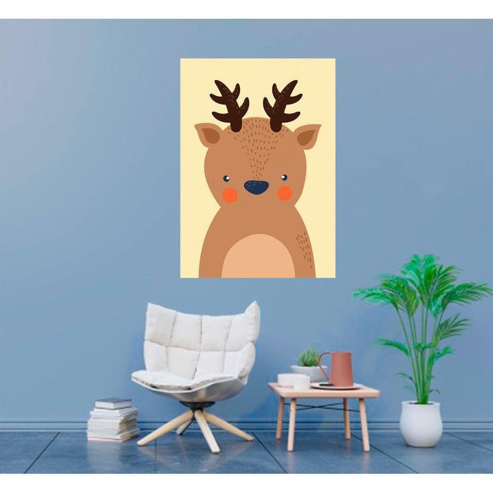 Placa Decorativa Marrom Rena Desenho 20X30Cm