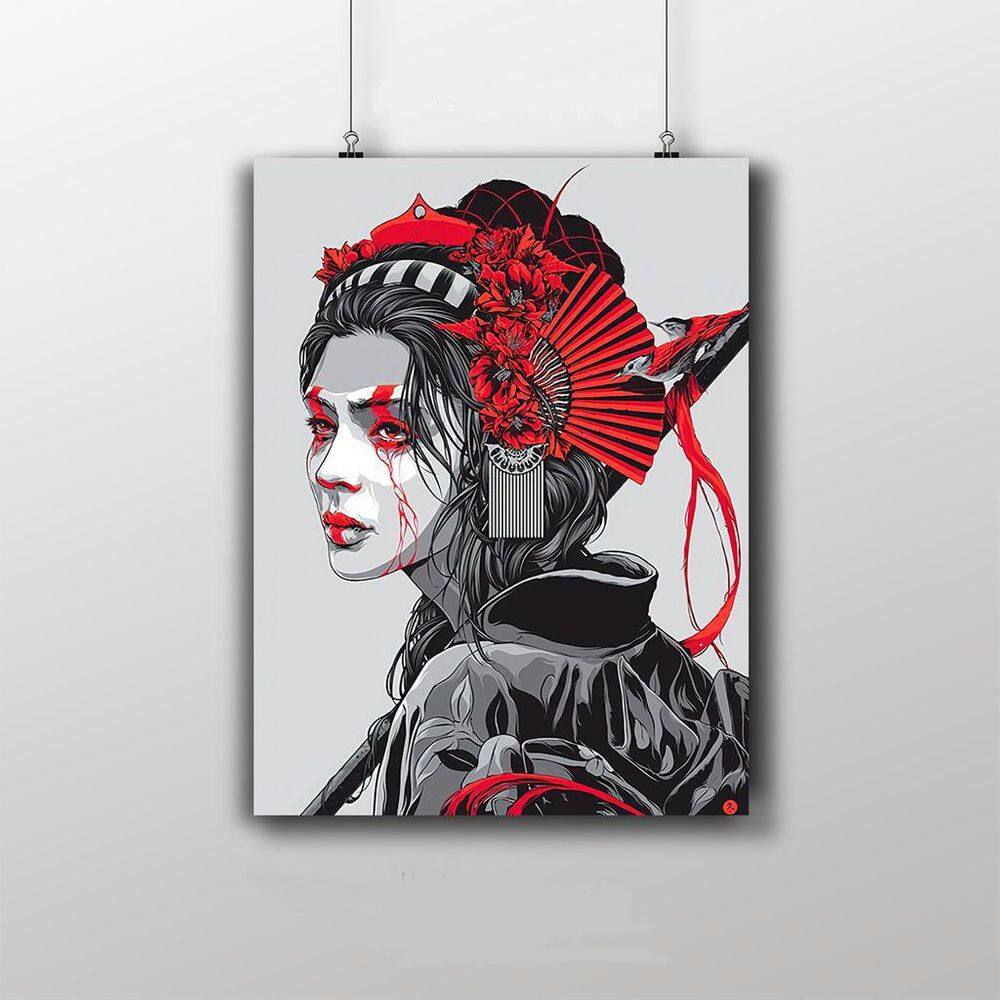 Placa Decorativa Gueixa Artwork 20X30Cm