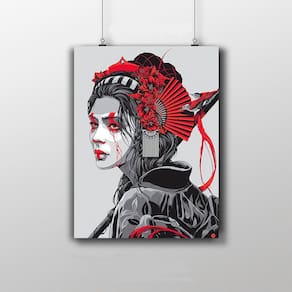 Placa Decorativa Gueixa Artwork 20X30Cm
