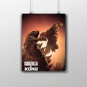 Placa Decorativa Godzilla Vs Kong Wallpaper 20X30