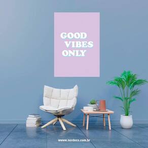 Placa Decorativa Frase Good Vibes Only 20X30Cm