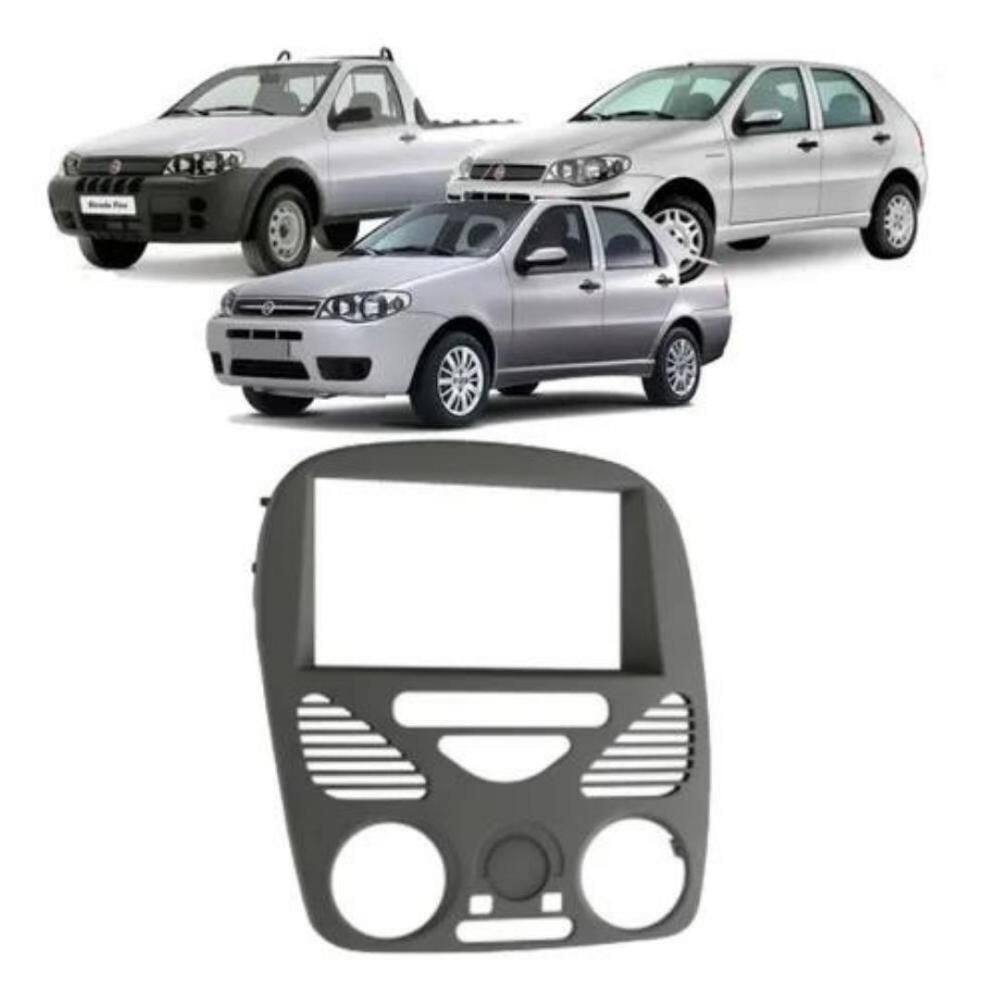 Moldura 2Din Palio G2, Siena E Strada Fire S/ Ar 02/14 Cinza
