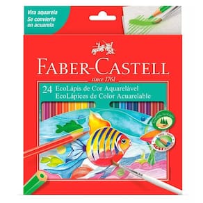 Ecolápis De Cor Faber Castell Aquarelável 24 Cores