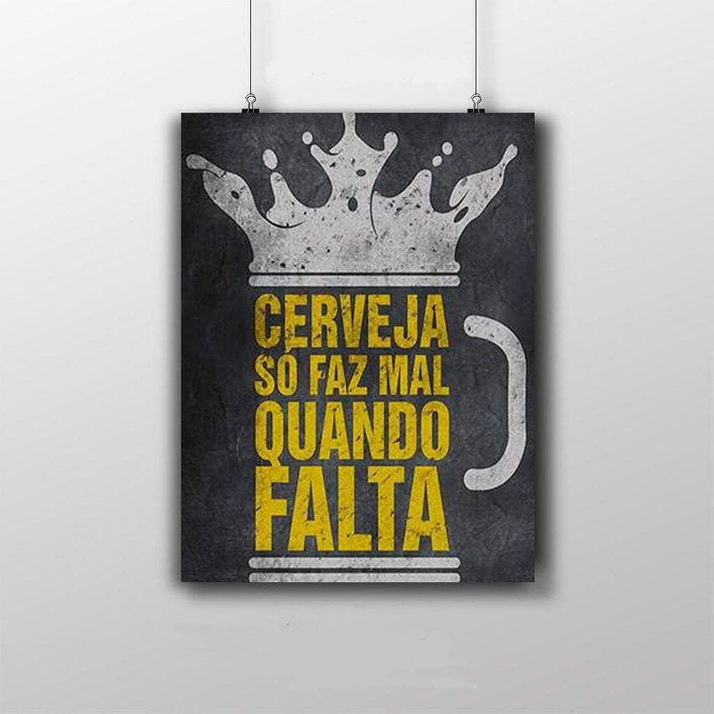 Placa Decorativa Frase 20X30Cm Cerveja Só Faz Mal Quando