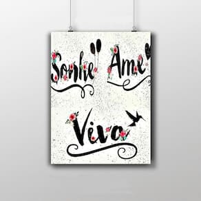 Placa Decorativa Frase - Sonhe, Ame, Viva 20X30Cm