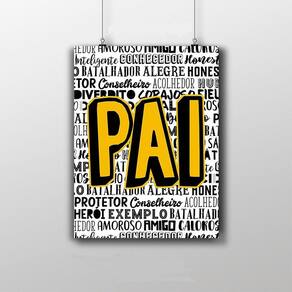 Placa Decorativa 20X30Cm Pai, Palavras