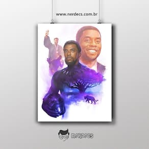 Placa Decorativa Chadwick Boseman - Pantera Negra