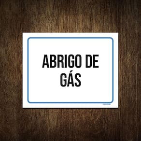 Placa Sinalização Ambiente Abrigo De Gás 27X35