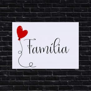 Placa Decorativa Frase Família Coração