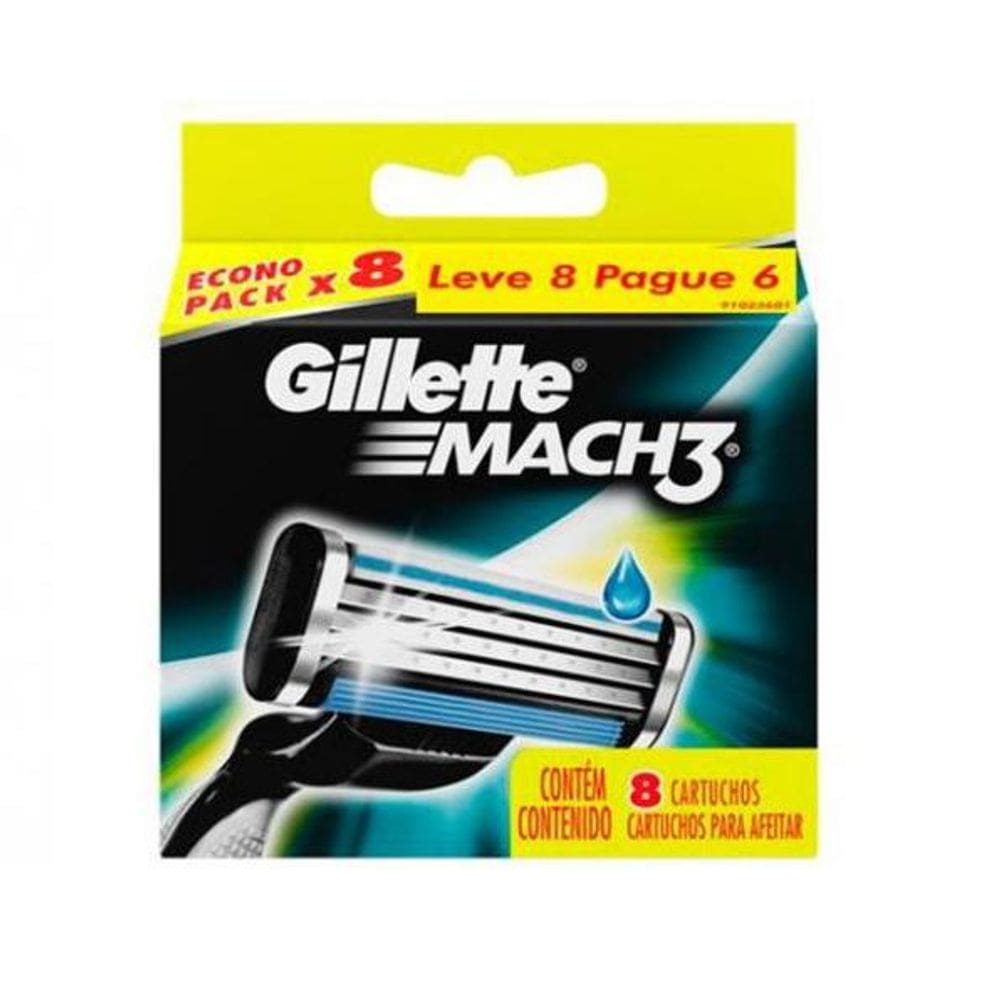 Carga para Aparelho de Barbear Gillette Mach3 - 8 Cartuchos