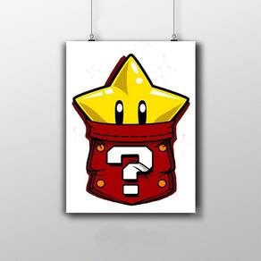 Placa Decorativa Estrela Do Super Mario Game 2