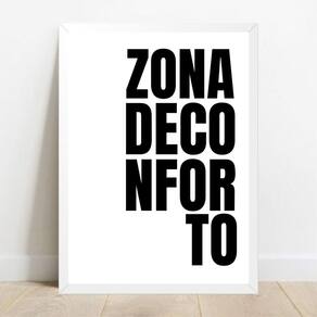 Quadro Decorativo Zona - Moldura Branca E Vidro A4