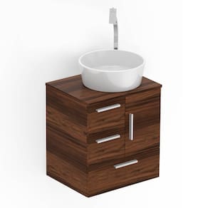 Kit Irazu Gabinete Gaveta e Porta 50 com Cuba Cr35 Castaine