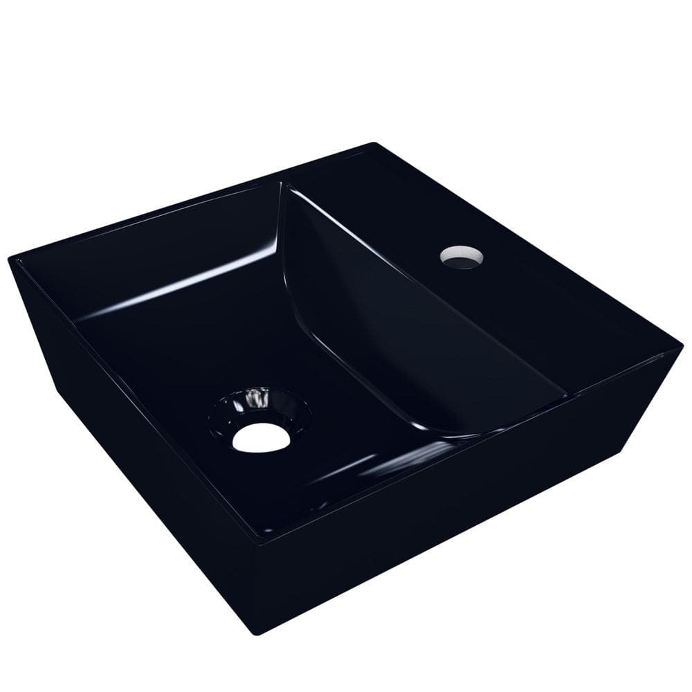 Cuba de Apoio Angular Quadrada Para Banheiro Lavabo Volcano C01 AQ33W Preto - Lyam