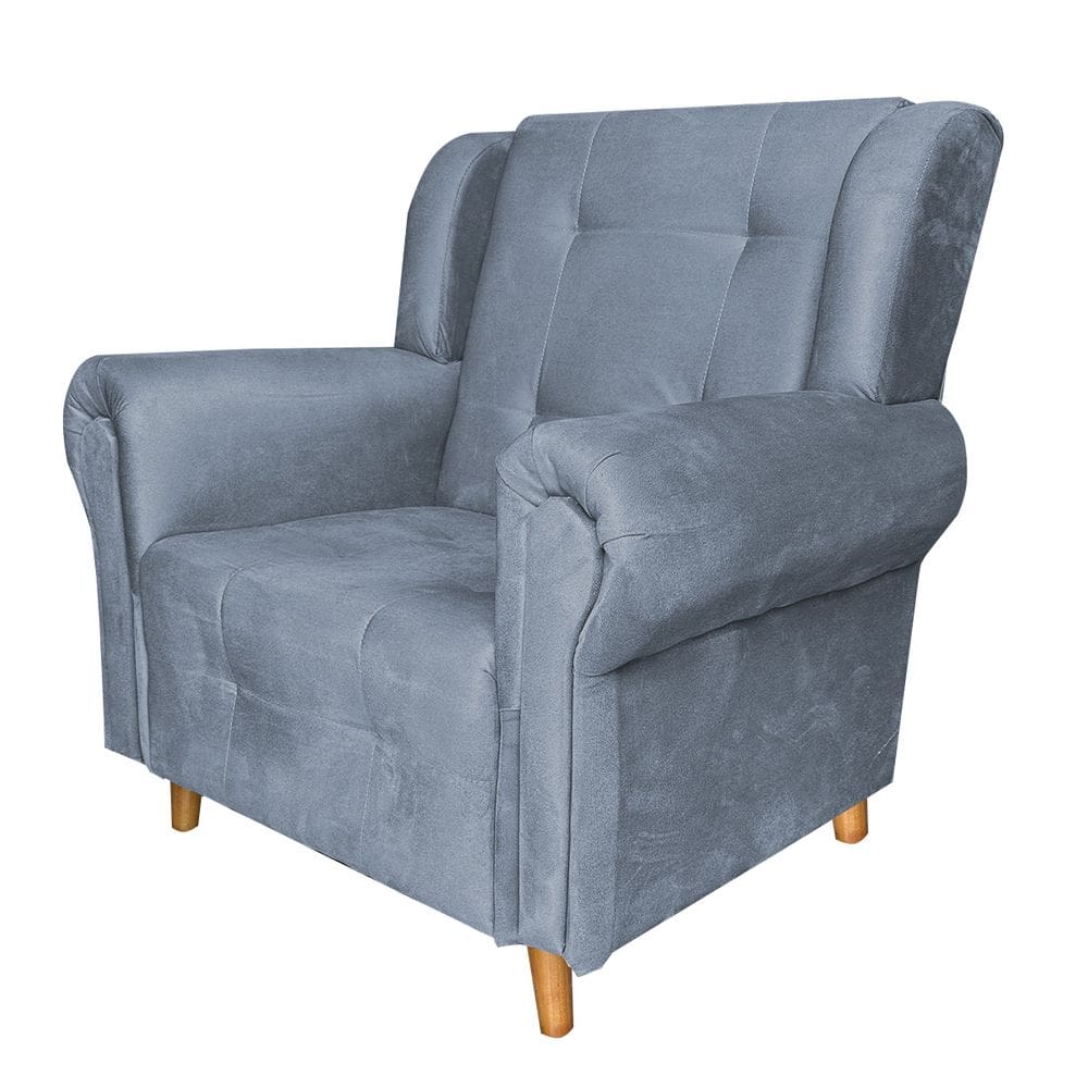 Poltrona Decorativa Bruna Suede Grafitte
