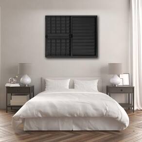 Janela Veneziana de Alumínio 3 Folhas 120x150cm com Grade Linha Modular Preto