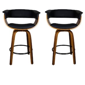 Kit com 2 Banquetas Base Madeira Betim Preto
