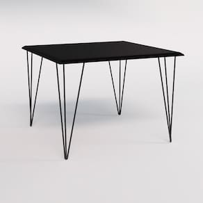 Mesa de Jantar Industrial Quadrada Clips 90cm de Ferro Preto