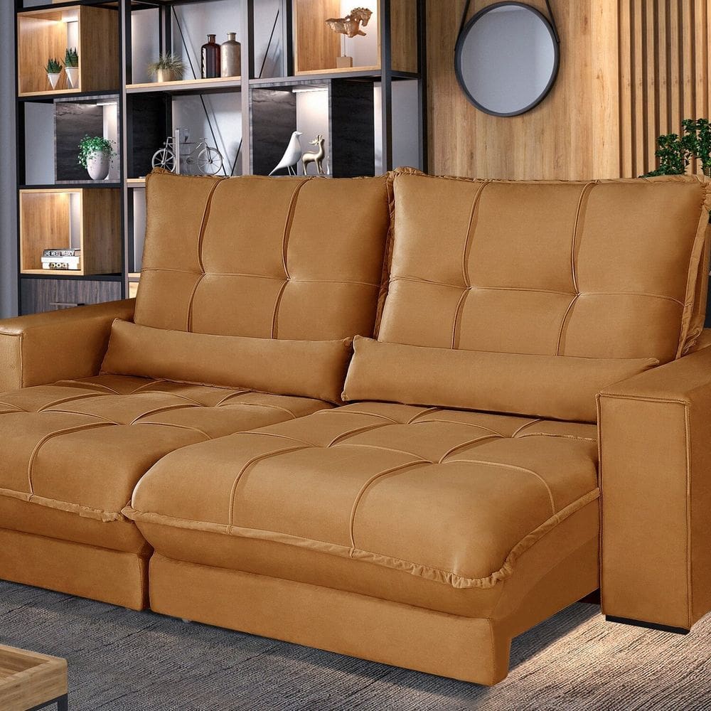 Sofá Retrátil e Reclinável Thor - Molas Ensacadas 230 Cm Cobre