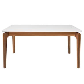 Mesa de Jantar Portugal em Madeira Maciça e Mdf L 160 X P 90 X Alt 77 Natural/Off White