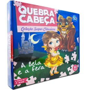 Quebra Cabeça A Bela e a Fera 80 Peças - Pais e Filhos