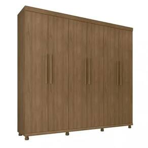 Guarda Roupa Casal Antares MDF 6 Portas 5 Gavetas Noce Bronze Moveis Lanza