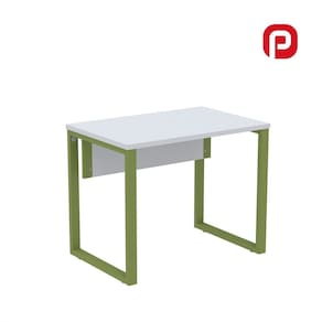 Mesa para Escritório Industrial 90cm Pe25 Cinza/Verde Miró