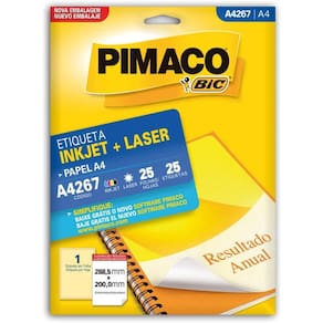 Etiqueta A4 A4267 25 Fls 288,5 X 200,0 Mm - Pimaco Ct/25