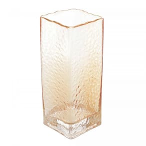 Vaso de Vidro com Borda Dourada Âmbar Taj 8x20,5cm 29254 - Wolff