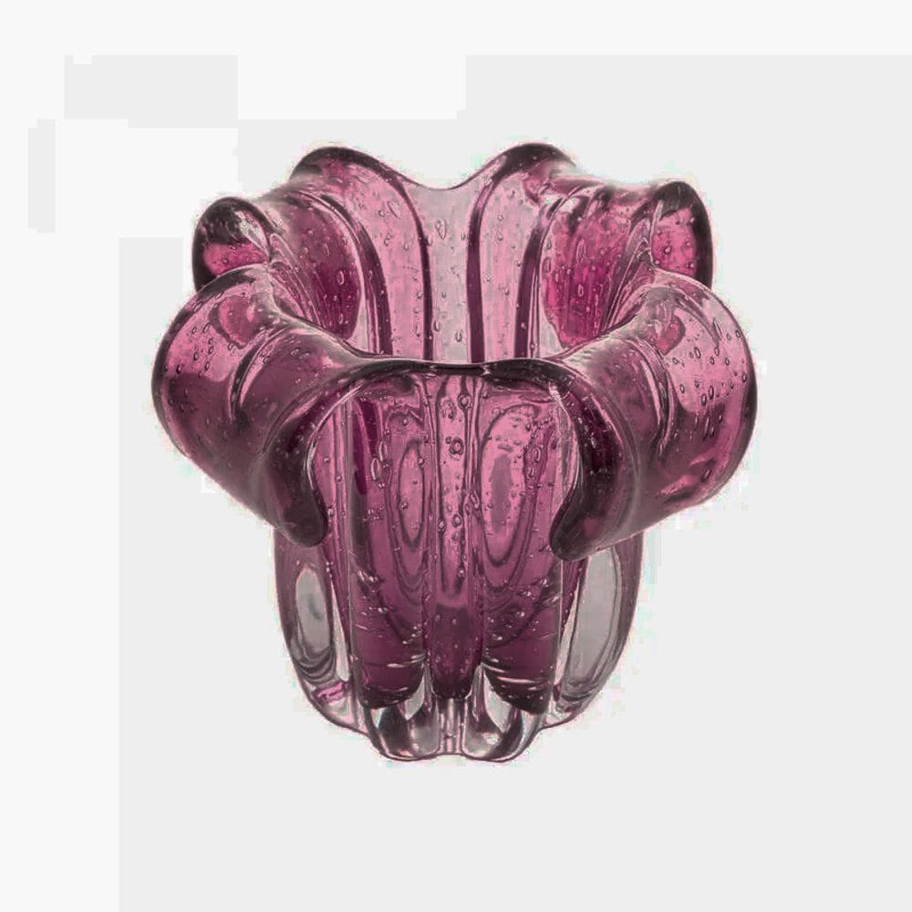 Vaso de Vidro Italy Rosa 14x13cm 29204 - Wolff