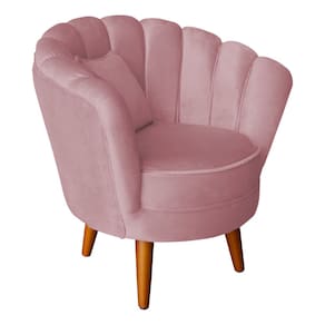 Poltrona Decorativa Petala Com Almofada Rosa