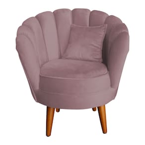 Poltrona Decorativa Petala Com Almofada Rose