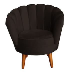 Poltrona Decorativa Petala Com Almofada Marrom