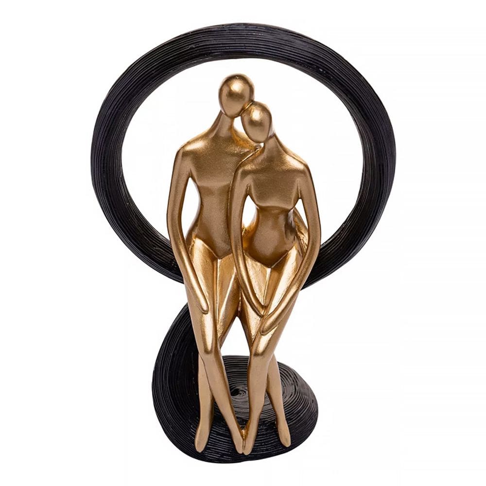 Figura Decorativa Casal de Resina 13x8x20,5cm 61703 - Wolff