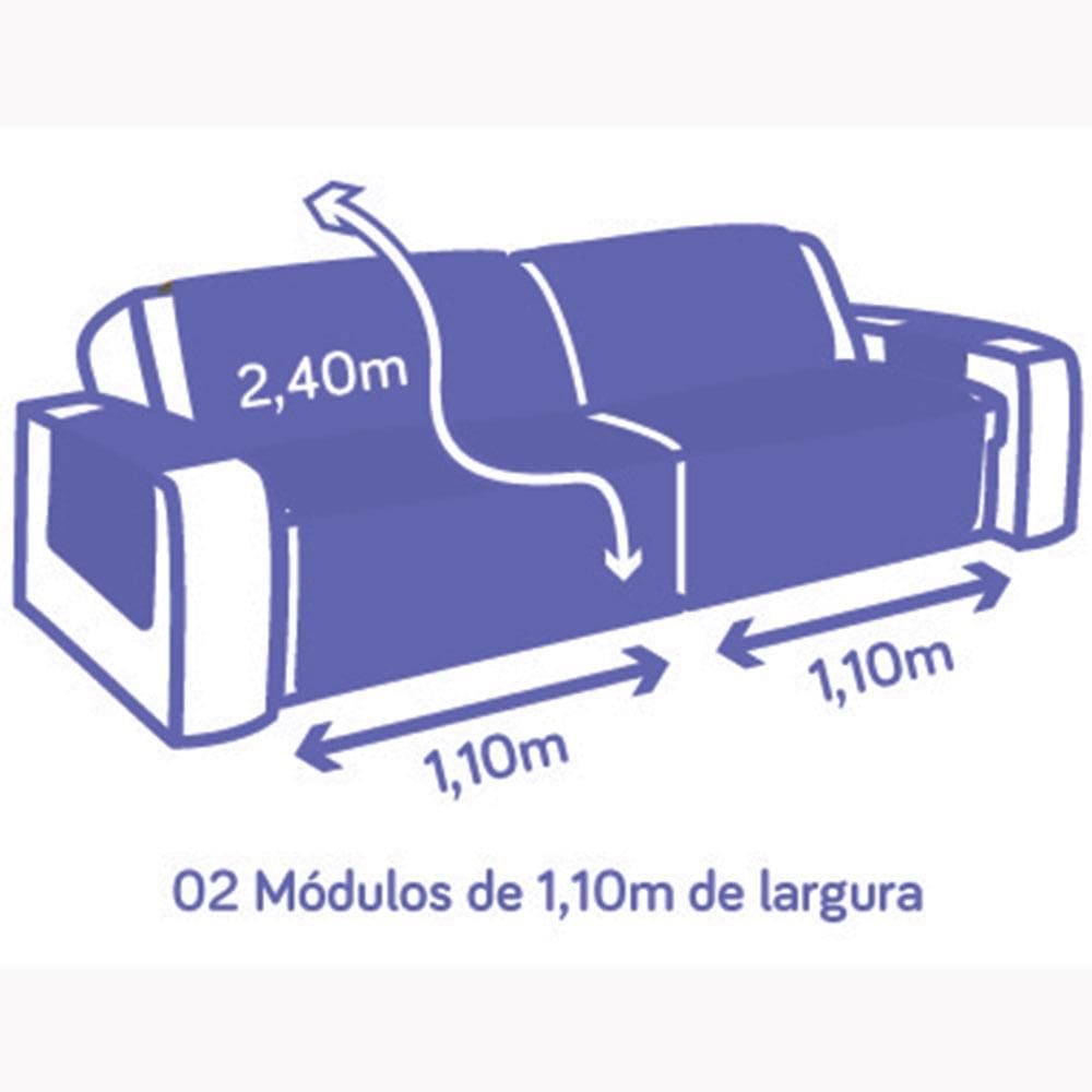 Protetor Sofá Retrátil 4 Lugares Dupla Face 2,20M Assento