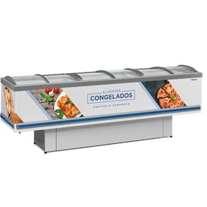 Ilha Plus Dupla Ação Vidro Curvo Gesv290c Gelopar Expositor 827 Litros Branco 110v