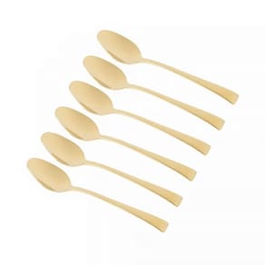 Conjunto 6 Colheres para Chá de Aço Inox Berna Dourado Fosco 71801 - Wolff