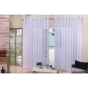 Cortina Voal Liso Sala Quarto Branca 3,00X2,20