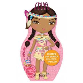Livro Desenhe Sua Boneca India-Norte-Americana