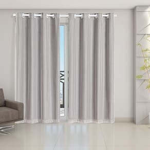 Cortina Blackout Voil 2,80 X 2,30 Sala Quarto Blecaute Cinza
