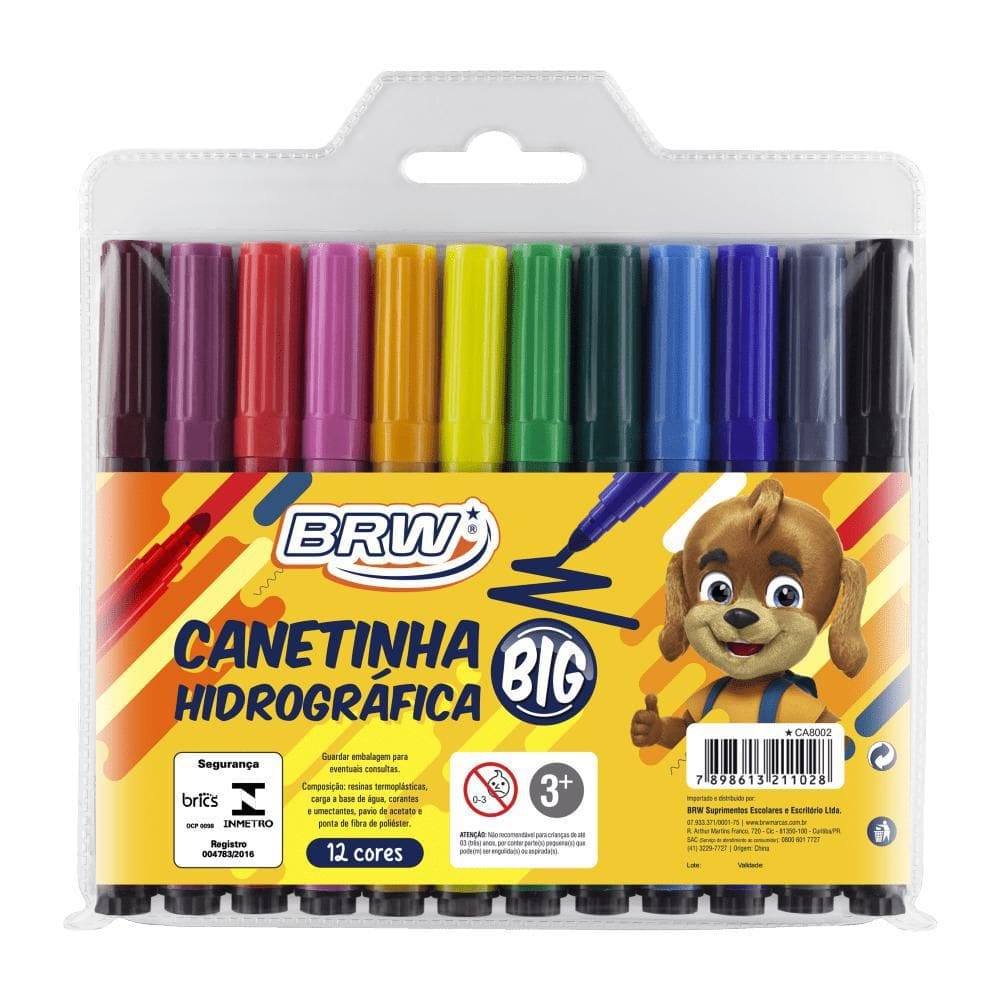 Canetinha Hidrográfica Big 12 Cores Brw