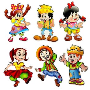 Kit 6 Enfeite Mural Boneco Caipira Decoração Festa Junina