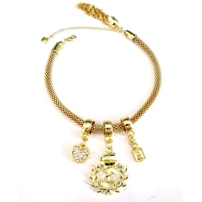 Pulseira Farmácia Profissão Berloques Folheado A Ouro 18k
