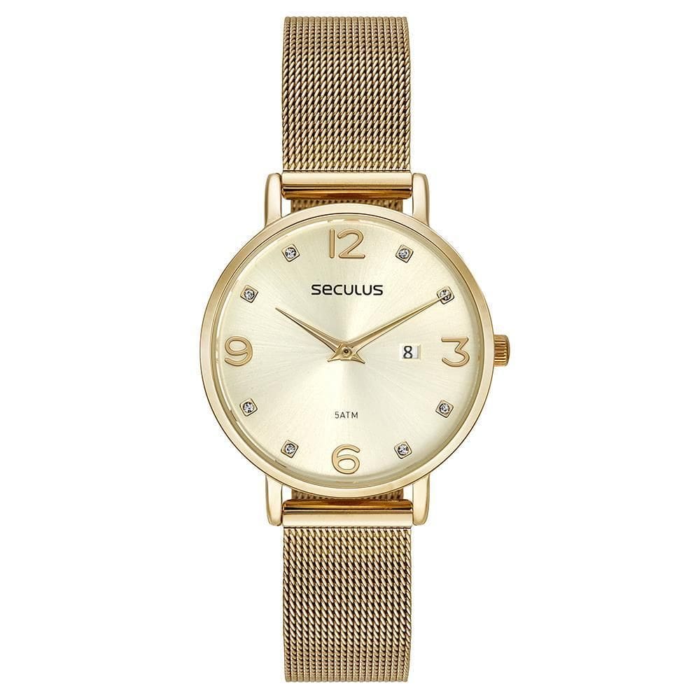 Relógio Seculus Feminino Ref: 77188Lpsvds1 Casual Mesh