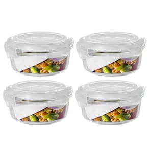 Conjunto 4 Potes 950Ml Vidro Hermético Mantimentos Marmita