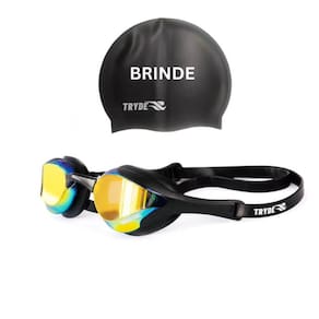 Kit Oculos de natacao Tryde Profissional Espelhado e Touca