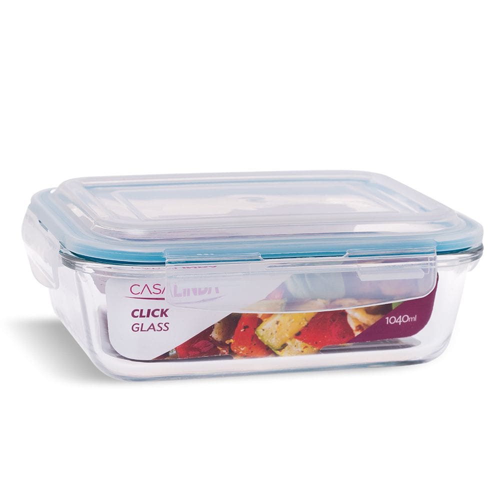 Pote Vidro Retangular Hermético 1040ml Casa Linda